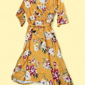 Floral Yellow Maxi Dress